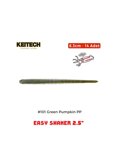 Keitech Easy Shaker 6.3cm 2.5" 101 Green Pumpkin Pp. Kokulu Silikon Kurt