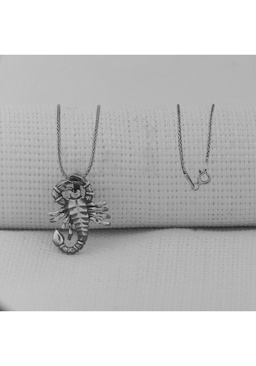 Takıhan Akrep Büyük Boy 925 Ayar Gümüş Erkek Kolye