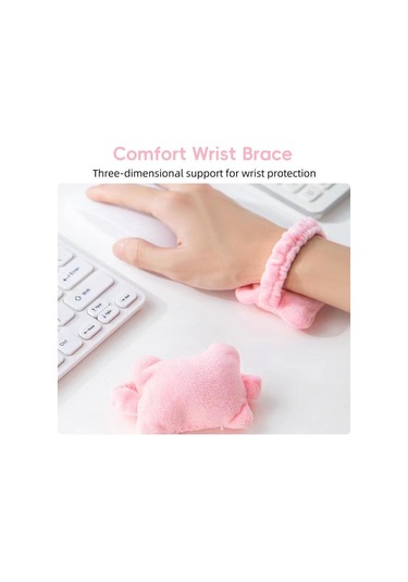 Yeşil Fonken Çok Amaçlı Fare Bilek Pedi Saç Bandı Yumuşak Serbestçe Hareket Edebilen Bilek El Yastık Ofis Çalışanı Gamer İçin