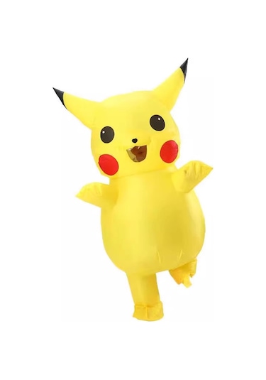 Lıcorıce Parti Karikatür Kostümü-yetişkin Şişme Pikachu Hava Pompası İle