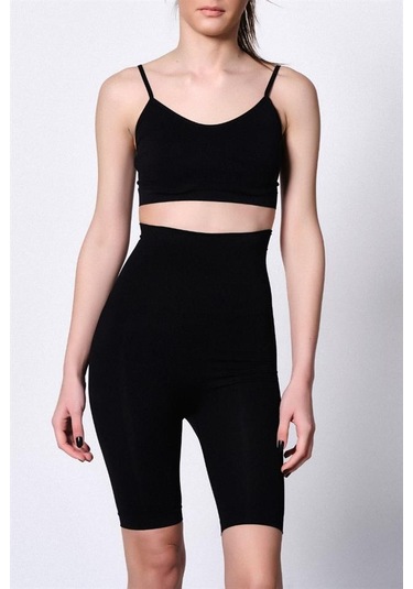 Emay Dikişsiz Uzun Paça Çift Kat Bokser Korse 2015 Siyah