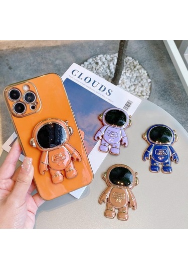 Koyu Yeşil Evrensel Tutucu Sevimli 3d Astronot Kickstand Standı Masası Braketi Cep Telefonu Arka Durumda