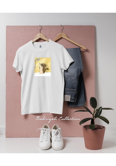 Oversize Regular Show- Mordecai And Rigby Tasarımlı Unisex T-shirt Beyaz