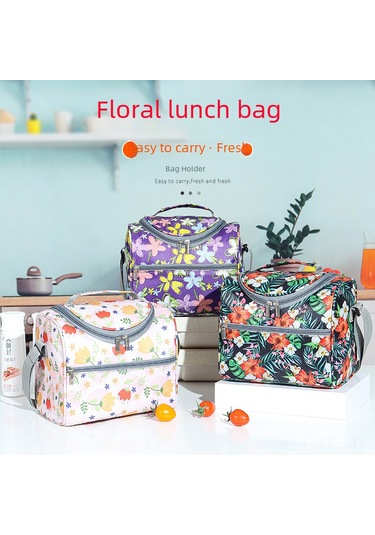 Dianziye Alüminyum Folyo İçli Kalın Tasarımlı, Ofis/piknik İçin Isı Saklama Çantası, El Tutan Büyük Kapasiteli Bento Çantası Mavi