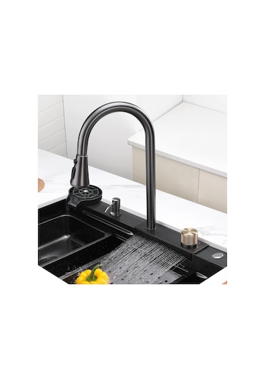 Krome Teknolojik Akıllı Eviye Seti Kombine Basic Nano Siyah Krm1010-Bl