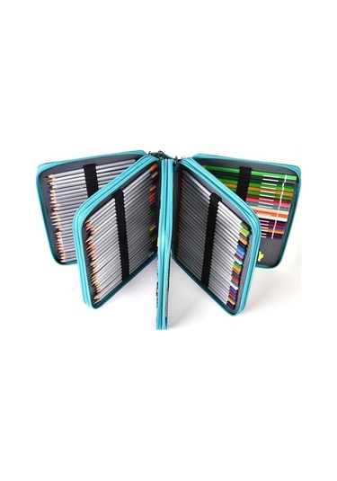 Willowhaven 200 Delik Pembe Timsah Desen Pu Kalem Çantası, Büyük Kapasiteli Sanat Boyama Kalem Saklama Torbası Pembe