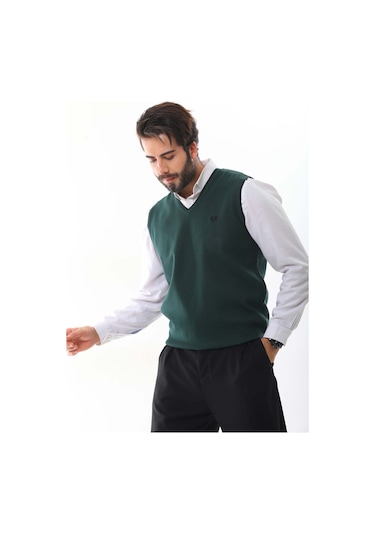Pelikan Erkek V Yaka Süveter 5610 Yeşil