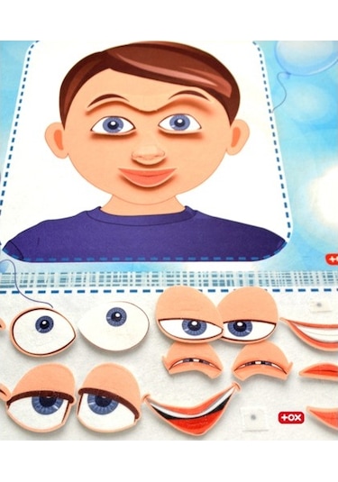 Tox Duyguları Öğreniyorum Keçe Cırtlı Duvar Panosusu (erkek) . Eğ