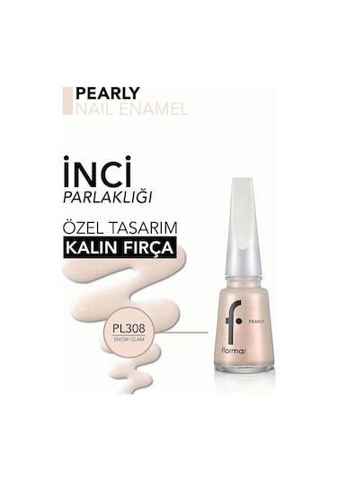 Flormar Pearly Yarı Şeffaf Sedefli Parlak Oje PL308 Snow Glam