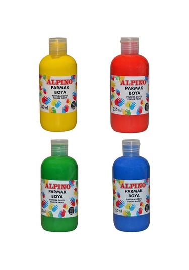 Alpino Parmak Boyası Kırmızı Mavi Yeşil Sarı 250ml Set