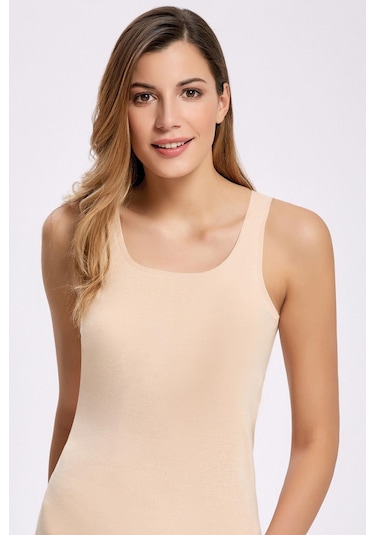 İlke Kadın Mat Biyeli Geniş Askılı Atlet 2002 - 6 Adet 001