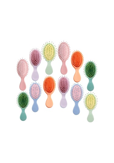 Dofolink 12 Adet Mini Yastık Saç Tarakları, Seyahat Ve Ev Kullanıma Uygun, Çocuk Ve Erkek/kadın İçin Rahat Tutuş, Scalp Masaj Ve Saç Çabuk Çözme, 6 Renk Seçeneği Diğer