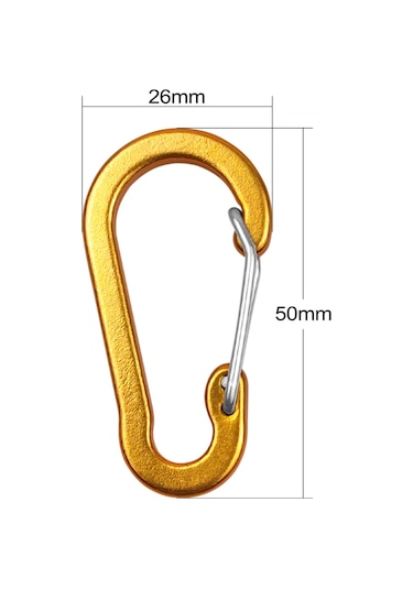 Vkemall Yeşil Alüminyum Allüvyum Dağcı Kilit, 50x26mm S Tipi Yaylı Kanca, 5 Adet Paket, 5.4g Ağırlık