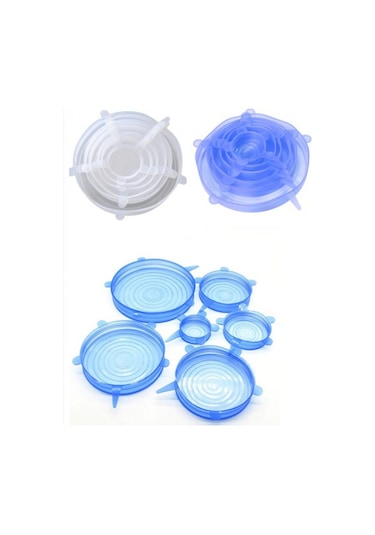 Tazeliğini Koruyan 6 Boy Silikon Streç Saklama Kabı Kapağı