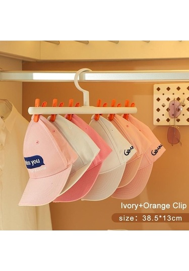 Novahub Turuncu 6 Klipler Şapka Çorap Organizatör Raf Asılı Doruğa Kap Eşarp Depolama Raf Askı Çok Fonksiyonlu Dolap Dolap Depolama Tutucu Turuncu Turuncu