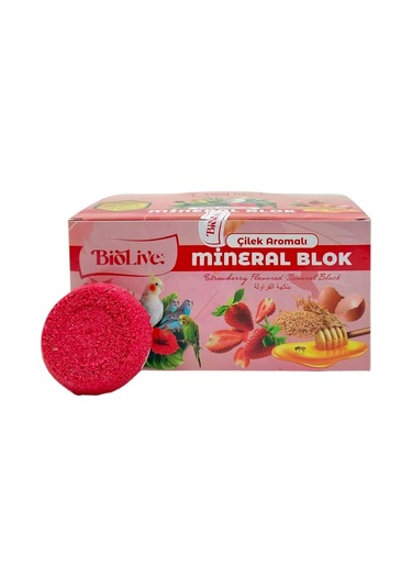 Muhabbet Kuşları İçin Çilek Aromalı Mineral Blok 1 Adet