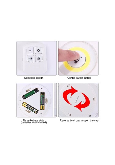 Reedark Uzaktan Kumandalı Cob Sensörlü Evcil Hayvan Yatağı Işığı - 3'lü Set, 30 Dakika Otomatik Kapanma