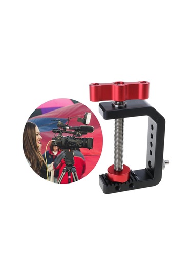 C Masaüstü Montaj Tutucu Lcd Monitörler Masası İçin 1/4inch İplik Deliği Alüminyum Kelepçeleri İle Kelepçe