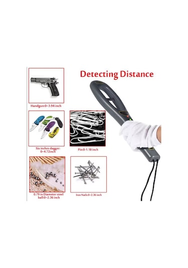 Profesyonel Güvenlikçi El Tipi Üst Arama Altın Metal Arama Dedektörü Hazine Arama El Tipi Gc-101h