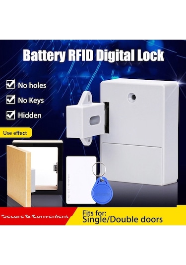 Besthome1 Pil Rfid İç Kart Sensör Kabin Çekmece Akıllı Smartlock Dıy Gizli Dijital Kilit, Deliksiz Ve Gizli