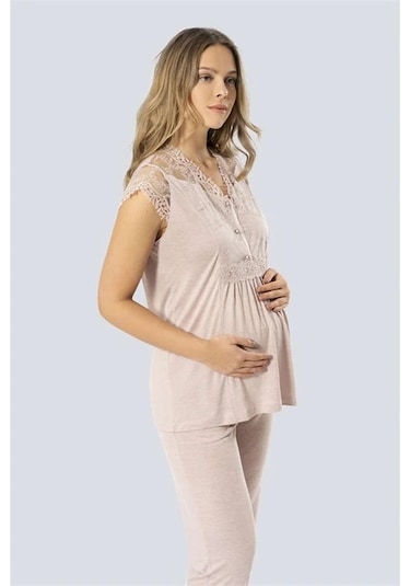 Türen 3294 Lohusa Pijama Takımı - Pudra