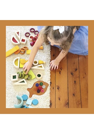 Boncuk Dizme Oyunu Ahşap Balık