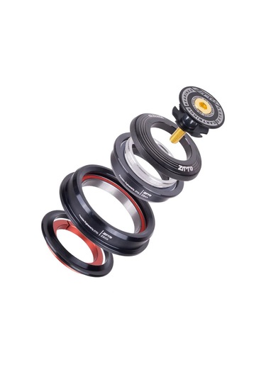 Folinda Ztto Cnc Alüminyum Bisiklet Fantezi Kafa Borusu Yatak Seti - Zs44/zs56 Konik Düz Çift Kullanım Siyah