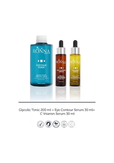 Ronna Beauty Göz Çevresi Aydınlatıcı Ve Renk Tonu Eşitleyici Cilt Bakım Seti
