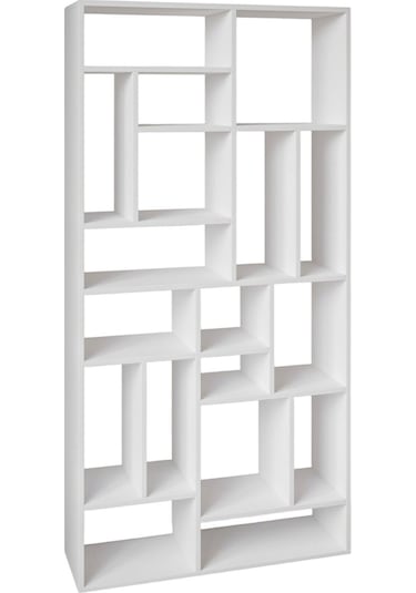 Nicola Kitaplık 18 Raflı, Modern Kütüphane Beyaz