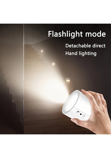 Fochsia Kinpho 360 Döner Led Duvar Lambası - Dokunmatik Kumanda, 10 Parlaklık, Usb Şarj, Beyaz Beyaz