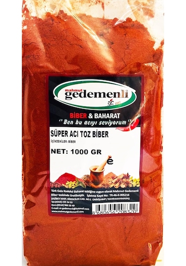 Mahmut Gedemenli Süper Acı Toz Biber 1 KG