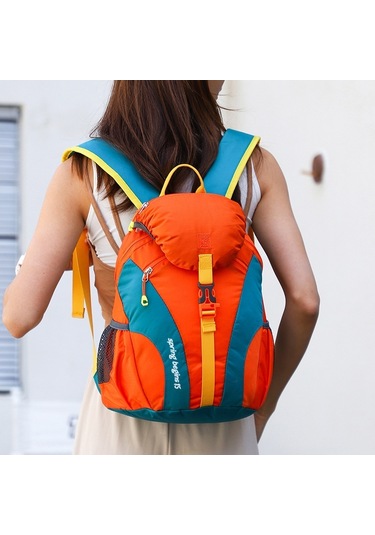 Relaxed Çift Tarzı Sırt Çantası, Eğlence Bisiklet Yürüyüş Sırt Çantası, Büyük Kapasiteli Su Geçirmez Açık Hava Sporları Dağcılık Çantası-turuncu Turuncu