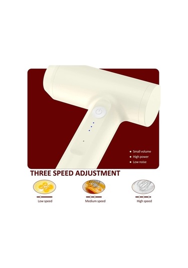 Ulzyvf Elektrikli Akülü Çırpma 2000mah Usb Şarj Edilebilir El Beyaz, Yeni Tasarım Beyaz