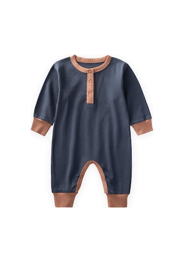 Biye Detaylı Tulum 0-2 Yaş Lacivert Lacivert