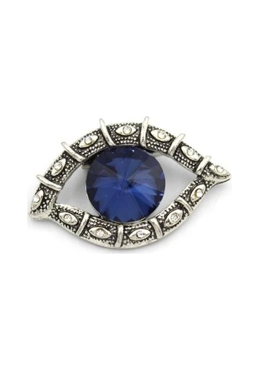 Göz Broş - Gümüş Çok Renkli