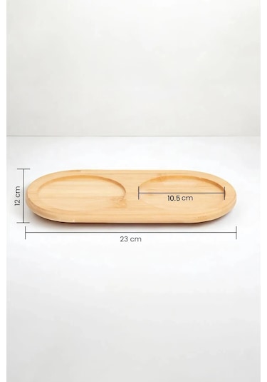 Rotanev Bambu Doğal 2 Bölmeli Yağdanlık Altlığı 23x12 Cm
