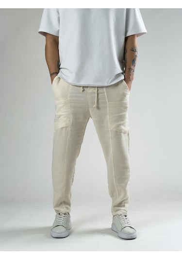 Cocopelli Keten Bej Erkek Jogger Pantolon Coc2817 Bej
