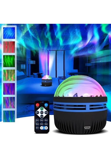 Vkemall Siyah Ve Mavi Led Işık Ampülü - Disco Partisi İçin Renkli Aydınlatma Siyah