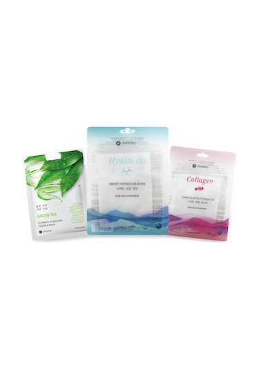 Jkosmec Green Tea + Hyaluron + Collagen Maskesi 3'lü