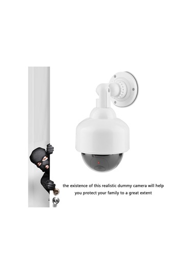 Sahte Güvenlik Kubbe Kamerası, Kukla Şekil Yanıp Sönen Güvenlik 360 Rotasyon Kamerası Yanıp Sönen Kırmızı Led Işık