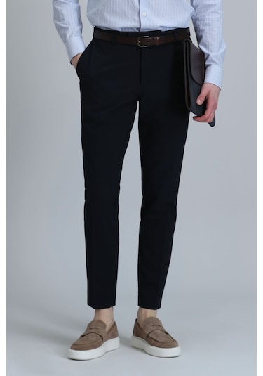 Lufian Erkek Hery Smart Chino Slim Fit Pantolon 111190318 Lacivert