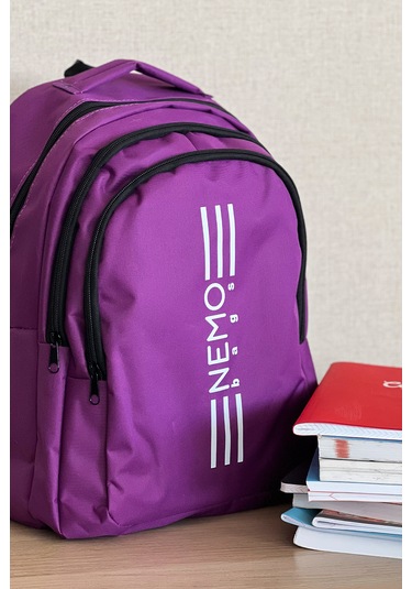 Nemo Bags Unisex Mor Sırt Çantası Büyük Boy Okul Spor Çantası