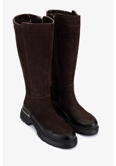 Valmenti Kadın Hakiki Deri Kahverengi Nubuk Casual Çizme 322 2353521 Bn Czm Sk24-25 Kahve Nbk Kahverengi