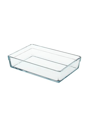 20x29 Cm Şeffaf Borcam Tepsi - 2.5 Litre Kapasite Açık Gri