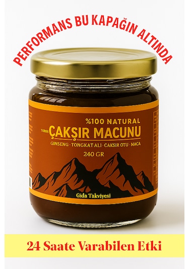 Anzel Çakşır %100 Natural Ginseng Macunu Tongkat Ali, Çakşır Otu Bal Bitkisel Karışım Kuvvet Macun 240 Gr