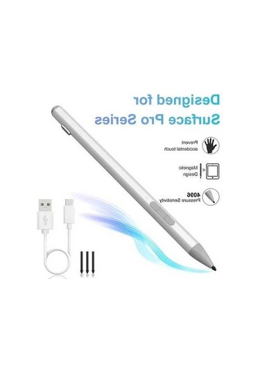 Fastbuy Silvery Surface Pro 11/9/10/8 İçin Yüksek Kaliteli Stylus Kalem