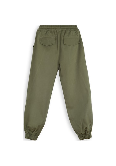 Denokids Erkek Çocuk Dikişli Haki Gabardin Pantolon Renkli