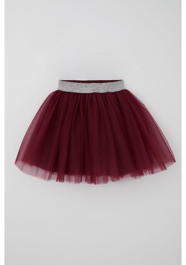 Breeze Kız Çocuk Tütü Etek Beli Sim Detaylı Lastikli 5-10 Yaş, Vişne Çürüğü Mürdüm