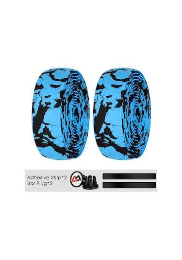 Cbtx Bisiklet Kendinden Yapışkanlı Köpük Gidon Bisiklet Kolu Bantı Mavi - Siyah
