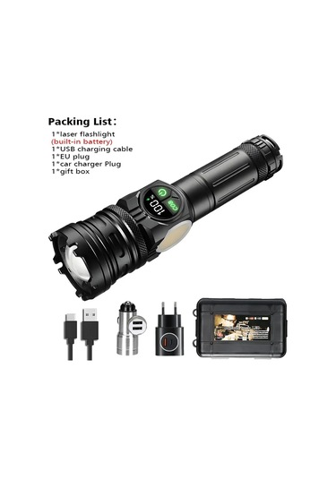 Yüksek Güçlü Led El Feneri Type-c Şarj Edilebilir Alüminyum Torch Açık 3 Accessories 3 Accessories Çok Renkli